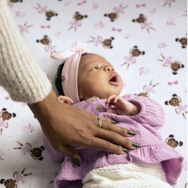 Little Muffincakes Extra Soft Cotton Fitted Crib Sheet, Ballerina Theme (Zhara) - Standard Size, 1 Pack, Pink,Small Single