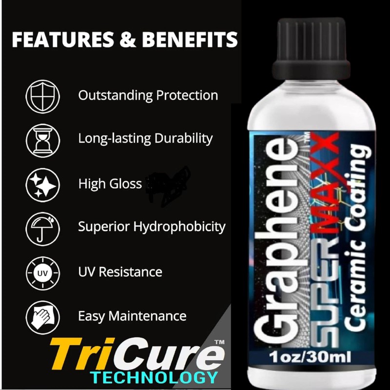 SUPERMAXX CERAMIC PRO GRADE MOTORCYCLE GRAPHENE COATING SCRATCH RESISTANCE GLOSS-