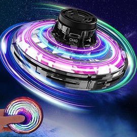 Flying Spinner Mini Drone, Hand Controlled Flying Fidget Spinner Toys, Fly Orbi Pro Boomerang Drone For Kids Adult, Cool Stuff Gadgets Gifts for Boys Girls Teens 8 9 10+ Year Old Indoor Outdoor (Blue)