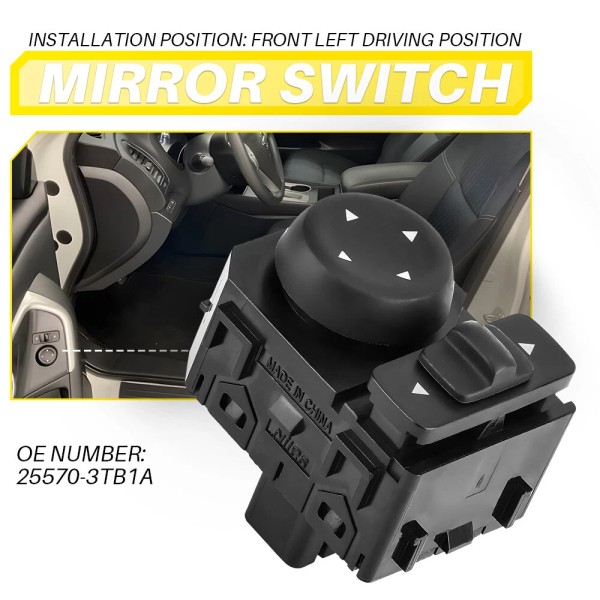 Unbranded Master Driver Power Mirror View Switch Fit 2016-19 Nissan