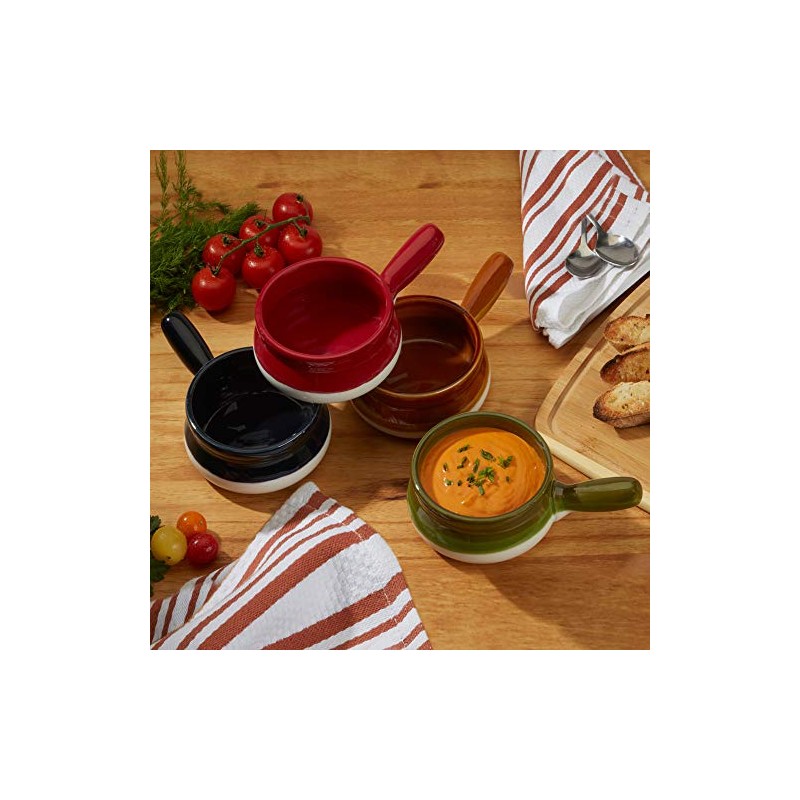 18 oz. Soup Crocks with Handle, Set of 4