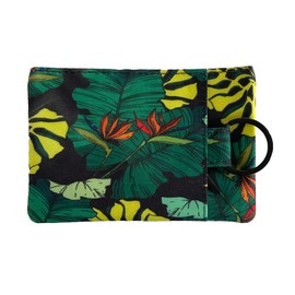 Mini Lightweight Pouch Wallet - Zippered w/Key Ring, Tropical, Mini