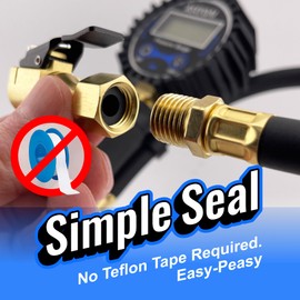 Chuck Mates Premium 1/4" NPT Quick-Connect Tire Inflator Chuck with SimpleSeal - Closed-Type (2 Pack)