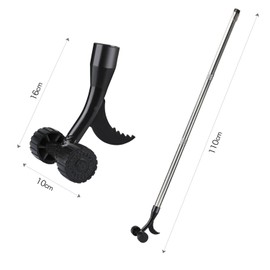 LINDADECOR Weeding Tool for Patio Garden, Long Handle Weed Remover with Wheels and Hook for Patios, Driveways, Paving Blocks, Garden, Sidewalks, Decks