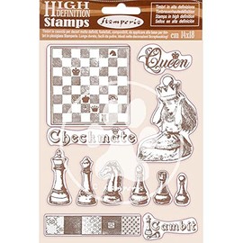 Stamperia International HD Rubber Stamp-Alice Checkmate, Various, 14 x 18 cm