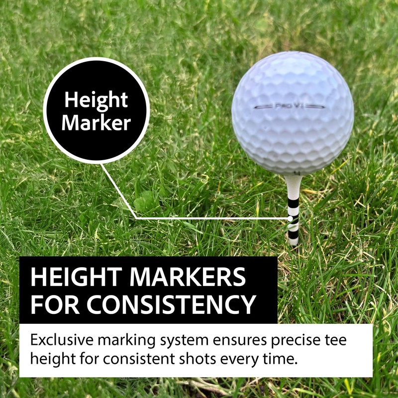 Kaizen Golf Tees Bamboo - Durable, Biodegradable Wooden Golf Tees