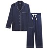 Joyaria Ladies Button Down Pajama/Pj Set Post Labor/Baby/Delivery/Partum(Navy Polka Dot,