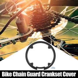 X AUTOHAUX 42 Teeth 10.4cm 4 Holes Bicycle Bike Crankset Chain Wheel Cover Protection Chain Wheel Protective Cover Black