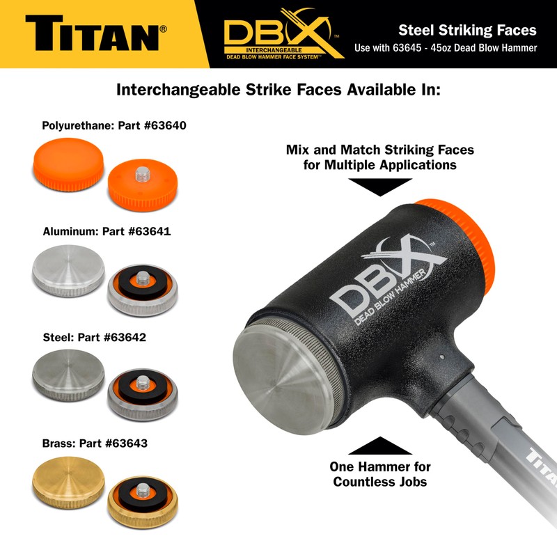 Titan DBX 63642 Interchangeable Steel Striking Faces for DBX 45oz