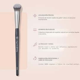 BK BEAUTY BROCHAS - ANGIE HOT & FLASHY A506 CONCEALER - Brocha Facial Viral "Kitten Paw" - Para Ocultar Ojeras y Contornear - Brochas de Maquillaje