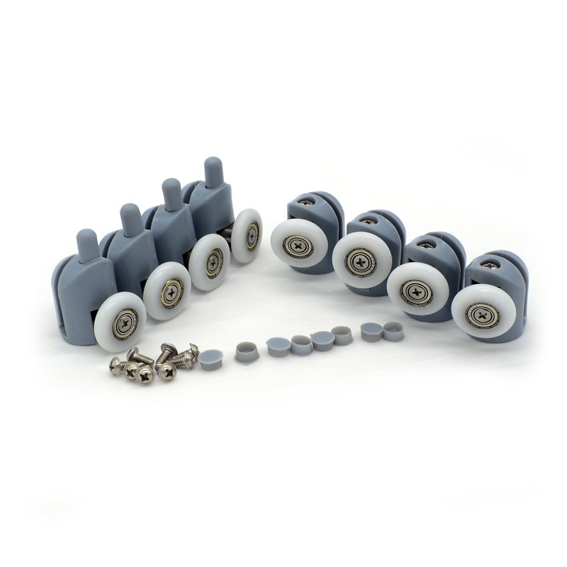 Shower Door Rollers, Set of 8 Single Shower Door Runners/Wheels/Pulleys/Guides