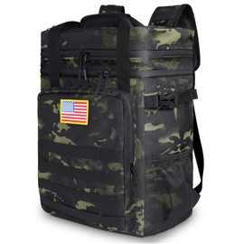 Tactical Backpack Cooler, AYAMAYA Leakproof 40 Cans Soft Cooler Backpack with Handle, Waterproof Insulated Tactical Lunch Box Bag for Work, Beach, Travel, Camping, Picnic, Hiking