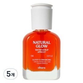 Oh Hora Natural Glow Water Syrup Nail Strengthener Apricot, 5 pieces, 15ml / 오호라 내추럴 글로우 워터시럽 네일 강화제 애프리콧, 5개, 15ml