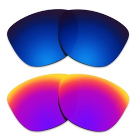 Alphax 2 Pair Polarized Replacement Lenses for Oakley Frogskins - Deep Water+Midnight Sun
