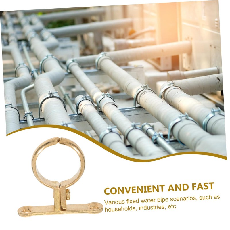 ORFOFE Heavy Duty Brass Pipe Strap Clamp Wall Mount Bracket