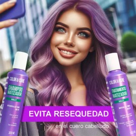 Shampoo Matizador Violeta  Tratamiento Keratina Nefertiti                                                                                             