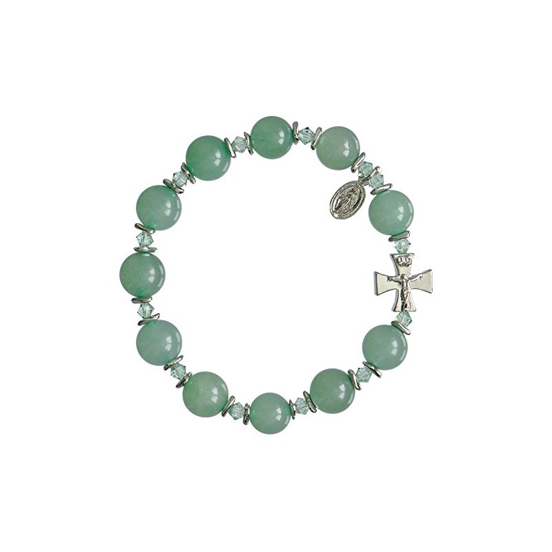 Green Jade 10mm Rosary Bracelet