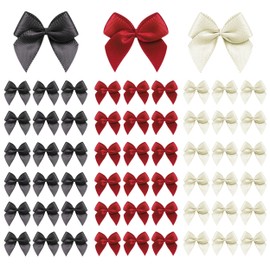 Psiokimi Satin Mini Bows, 300 Pcs Mini Ribbon Bows, Decorative Craft Bow Premade Bows Gift Wrap Bows for DIY Craft Making Art Scrapbooking Sewing Gift Decor