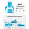 Serique Folding Adirondack Rocking Chair,4-in-1 Multifunctional Patio Chair with Retractable
