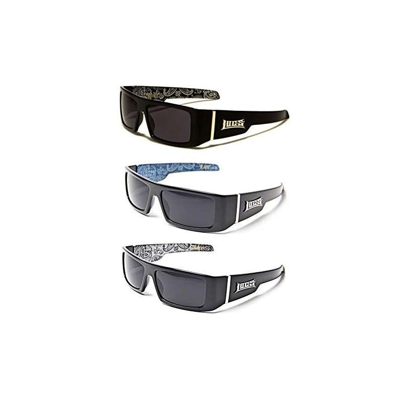 Locs Gangsta Sunglasses Various Combos 58 Style (3 Pack Blue