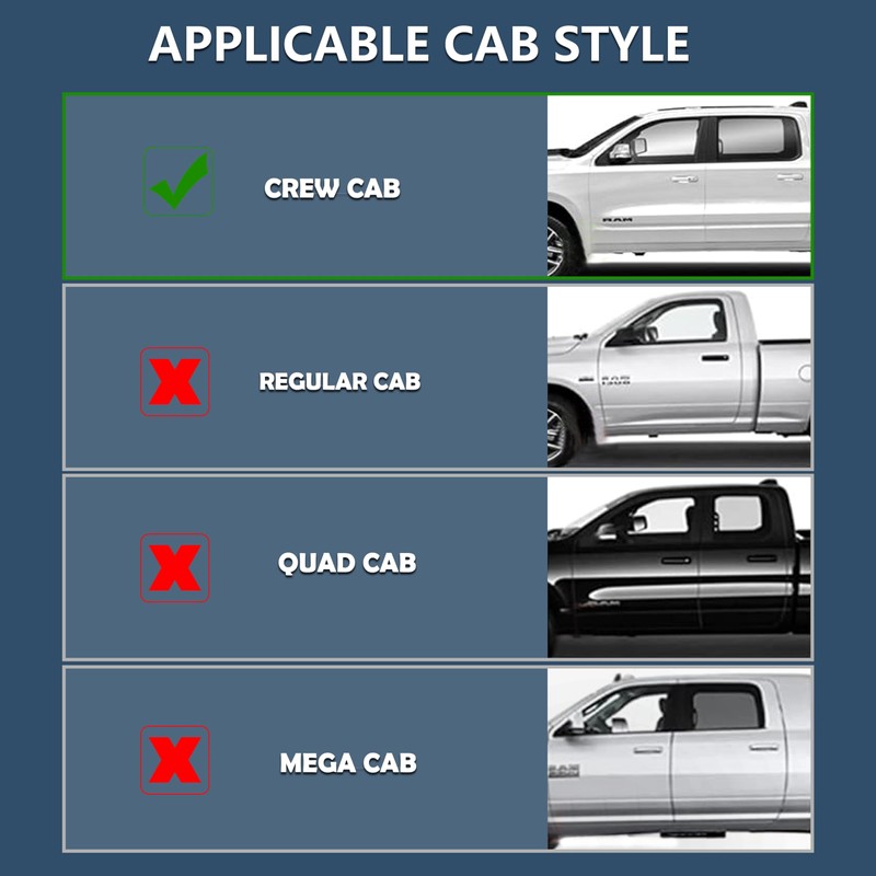 Floor Mats Fit for 2019-2024 RAM 1500 Crew Cab New