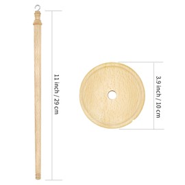 HAND U JOURNEY Premium Beech Wood Top Whorl Drop Spindle for Hand Spinning – 11" Shaft, 3.9" Whorl Diameter | Ideal for Beginners & Advanced Users | 1 Pc Fiber Spindle