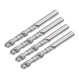 sourcing map Solid Carbide Drill Bits, 4mm C2/K20 Tungsten Carbide Jobber Drill Bits Straight Shank Drilling Tool for Stainless Steel Aluminum Iron Metal Plastic 4pcs