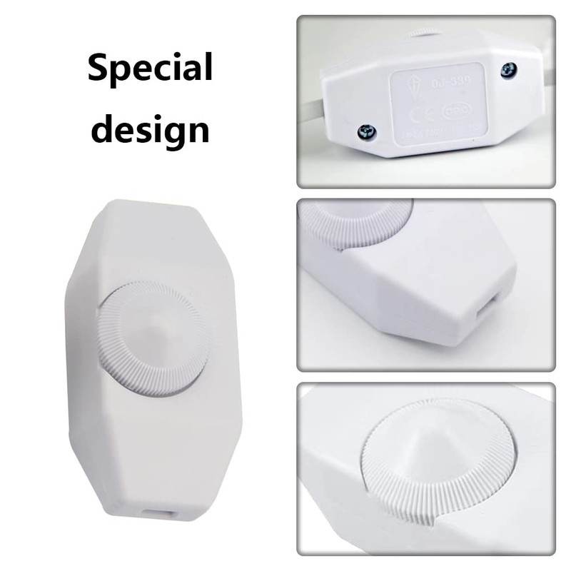ZaishunNT Inline Dimmer Switch 220-240V Knob Dimmer Switch Lights Switch