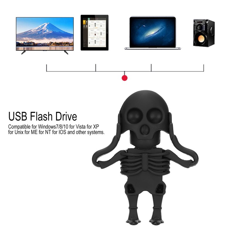 USB Flash Drive Funny Cute Cartoon Miniature Skull Shape Drive