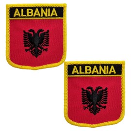 Parche bordado de la bandera internacional de Albania, parches tácticos para moral y planchado, 2 unidades (Albania)