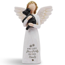 BORLESTA Pet Memorial Gifts for Dogs - Dog Memorial Gifts for Loss of Dog, Dog Sympathy Bereavement Gifts, Dog Remembrance Gift, Dog Passing Away Gifts - Dog Angel Figurines (Black)