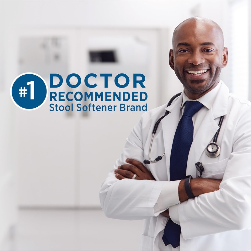 Colace Stool Softener 100 mg, 60 Capsules, Constipation Relief, Docusate