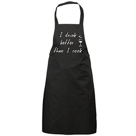 60 Second Makeover Limited I Drink Better Than I Cook Apron Novelty Funny Apron Mum Wife Gift Present