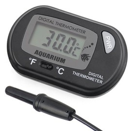 Accessotech Digital LCD Thermometer Aquarium Fish Tank Vivarium Water Marine Stick On Probe