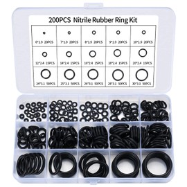 TA-VIGOR 200Pcs Nitrile Rubber O-Rings, 15 Sizes Assorted Kitchen Tap Washers Seals Spacers O-Rings Gasket kit, Metric Sealing Gasket for Hose, Faucet, Automotive, Plumbing