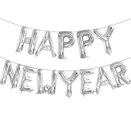 Silver Happy New Year Balloons, 16 Inch Happy New Year Balloons Silver,New Years Eve Party Supplies 2025 Balloons Silver, New Years Decorations 2025,NYE Balloons, New Years 2025 Balloons