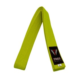 TMA Martial Arts Karate Taekwondo Solid Color 1.75'' Wide Double Wrap Student Rank Belt for Kids and Adult (Yellow, 1)