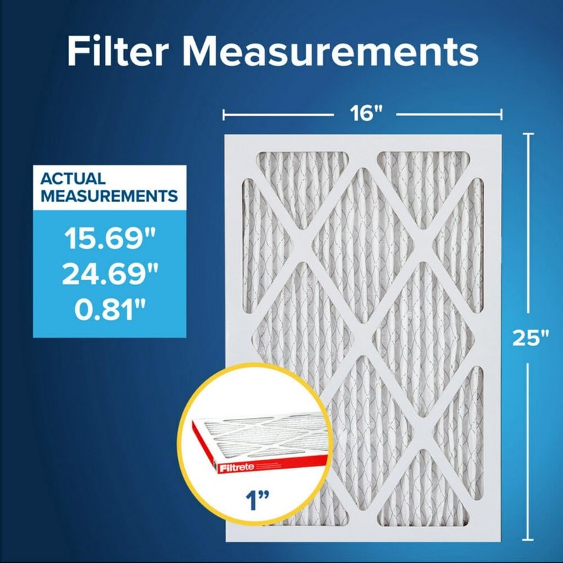 Filtrete 16x25x1 AC Furnace Air Filter, MERV 11, MPR 1000,
