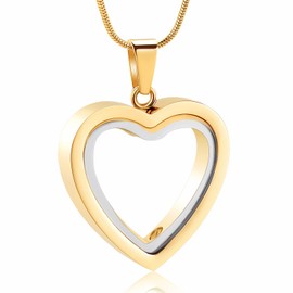 VCCWYQK Cremation Jewelry Glass Heart Urn Necklace for Ashes Stainless Steel Memorial for Ashes Keepsake Pendants for Women (C)