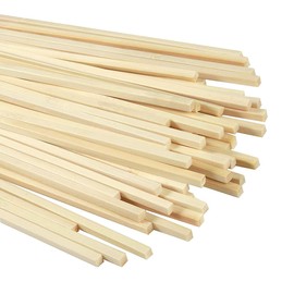 Bamboo Sticks for Craft, 50 Pcs Natural Square Bamboo Wooden Stick for Craft, Extra Long Wood Strips Bamboo Dowel Rods/Doweling Rods, Bamboo Craft Sticks for DIY Crafting Projects, 5 x 5 x 300 mm
