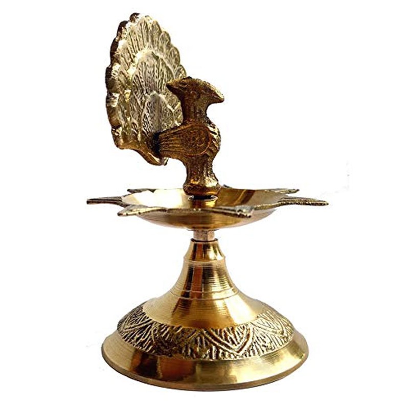 Rastogi Handicrafts Pure Brass Diya (Puja Lamp) Hindu Pooja Article