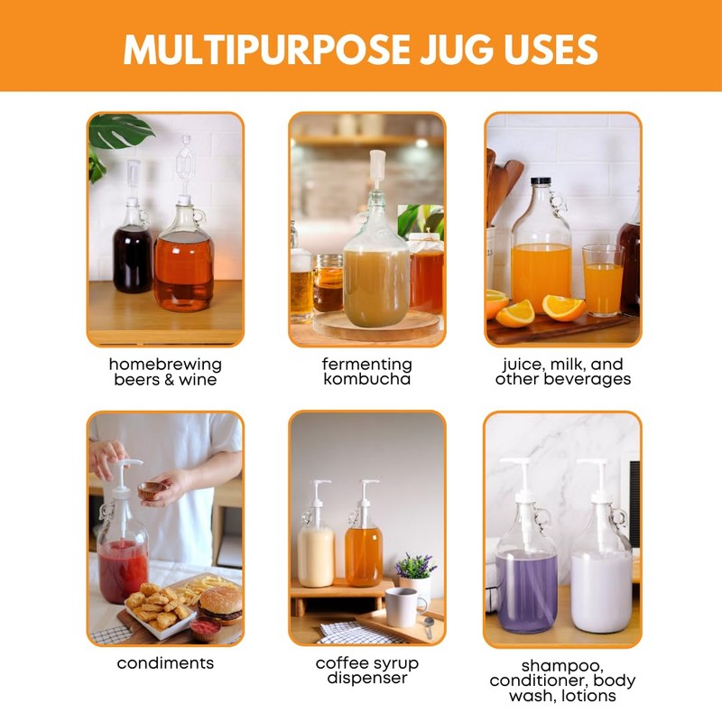 Fastrack 4-Pack 1 Gallon Glass Jug Set (128 oz) w/