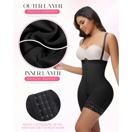 SHAPSHE Fajas Moldeadoras de Cintura y Abdomen Body Shaper Open Bust Bodysuit Tummy Control Shaping Girdles Shapewear Black XXL