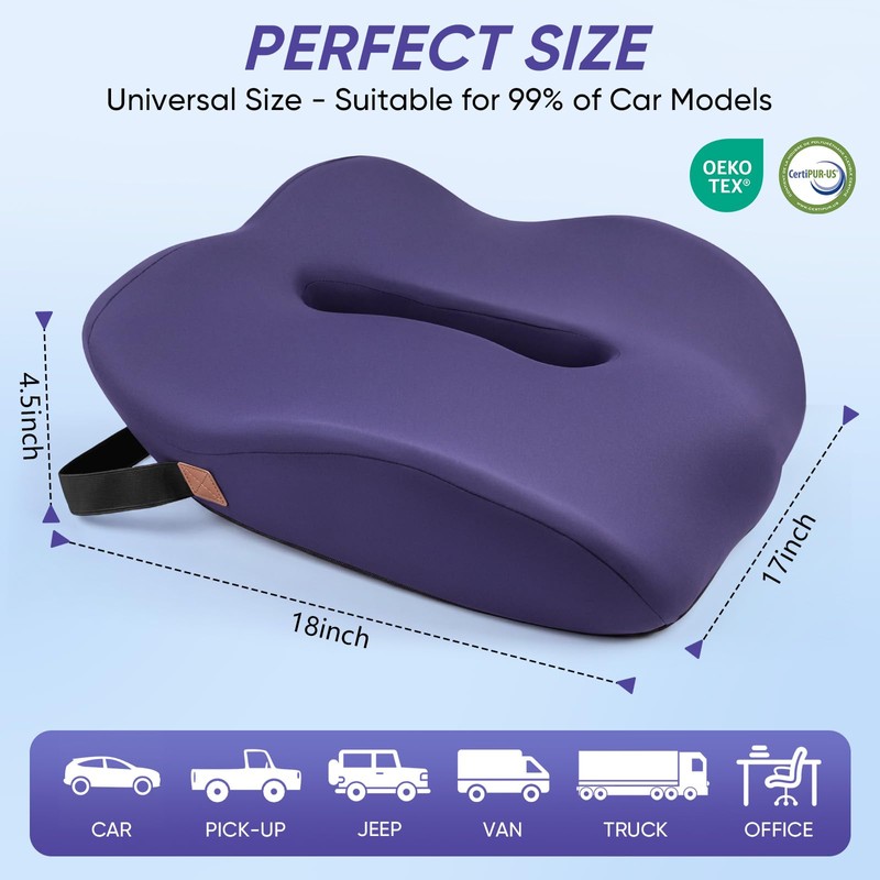 Comphekept Seat Cushion for Car, Comfortable Driving Support Pad