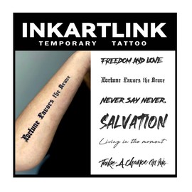 INKARTLINK Cellular Colored Jagua Tattoo Stickers, 2 Weeks Long Lasting, Temporary Tattoos, Waterproof, Easy to Apply, Tattoo Stickers, Tattoo Stickers, Men and Women, English Phrases