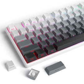 Guffercty kred - Tapas de teclas PBT degradadas para teclados mecánicos, 135 teclas personalizadas minimalistas laterales impresas con perfil de cereza para teclado de juegos (polar)