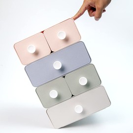 livinbox Desktop Storage Organiser w/ 3 Drawers, Stackable Plastic Organiser for Cosmetics Make-up Stationery Color-Pencils Markers Tape Erasers Clips Chargers, MD-2012 (Pink&Blue)