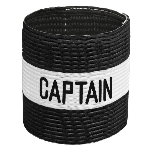 Verte Life Brassard de capitaine classique pour football et entraînement, brassard réglable, bracelet de capitaine pour adultes et enfants, taille unique/noir