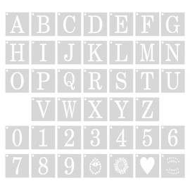 Gaomumu 40PCS 1-Inch Letter Number Stencils, Draw Letter Pattern Template, Reusable PVC Hollow Templates, Suitable for Wall Spraying, DIY Art Crafts & Signage Decoration