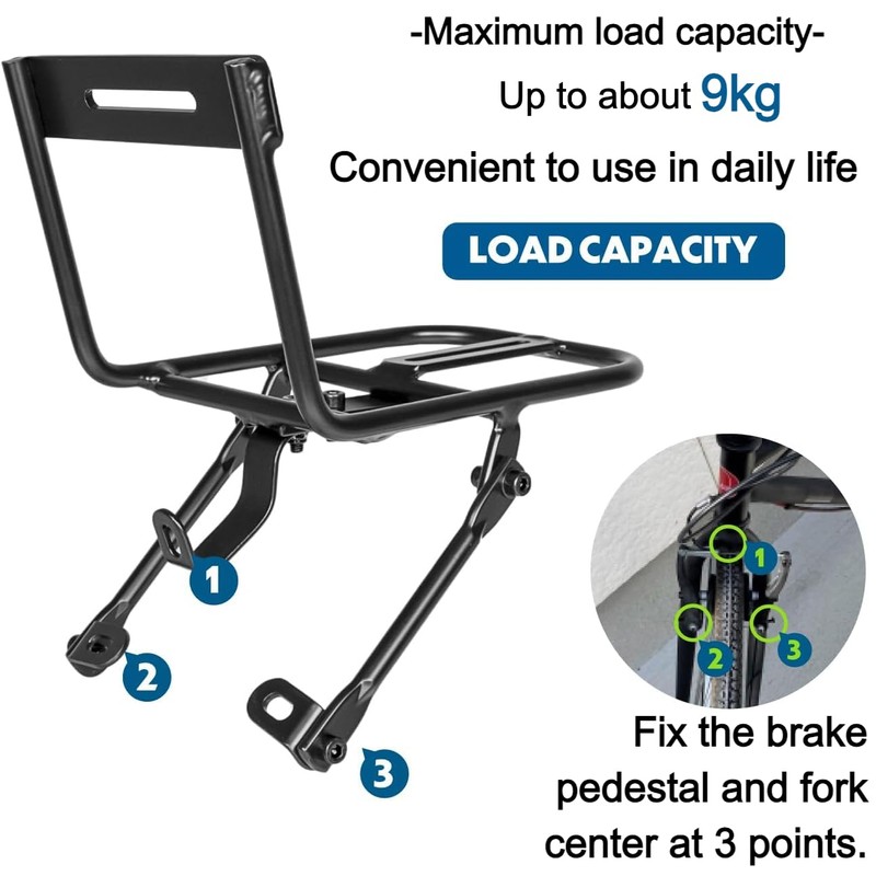 GORIX Bike Front Rack Carrier V Brake Aluminum Light Bicycle